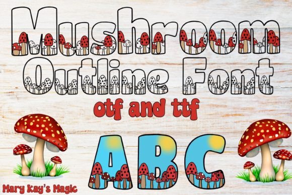 Mushroom Outline: A Whimsical Display Font for Nature-Inspired Designs
